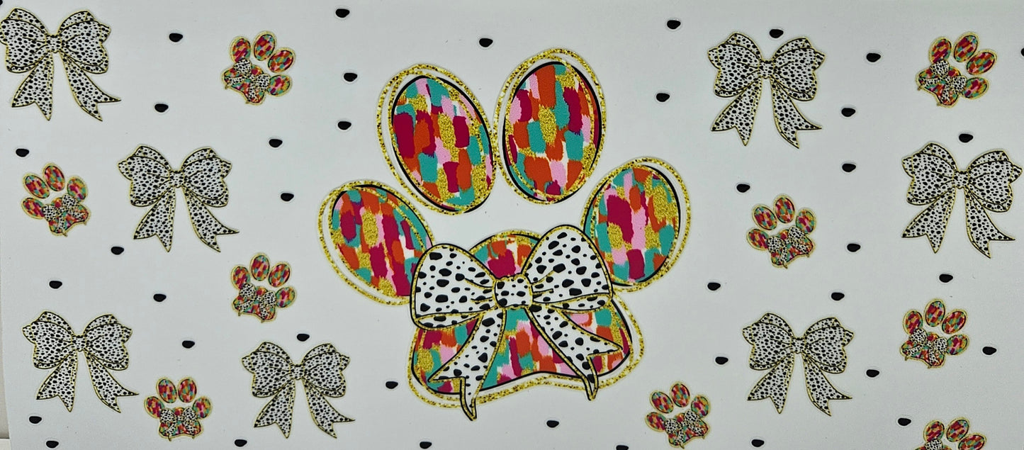 Dog Paws with Bows Animal Print