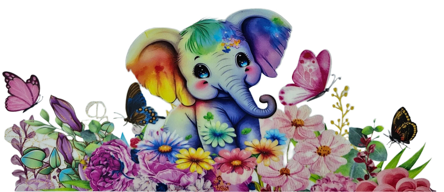 Baby Elephant with Flowers