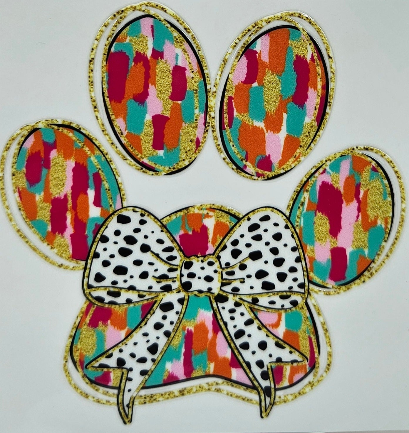 Dog Paws with Black and White Bow