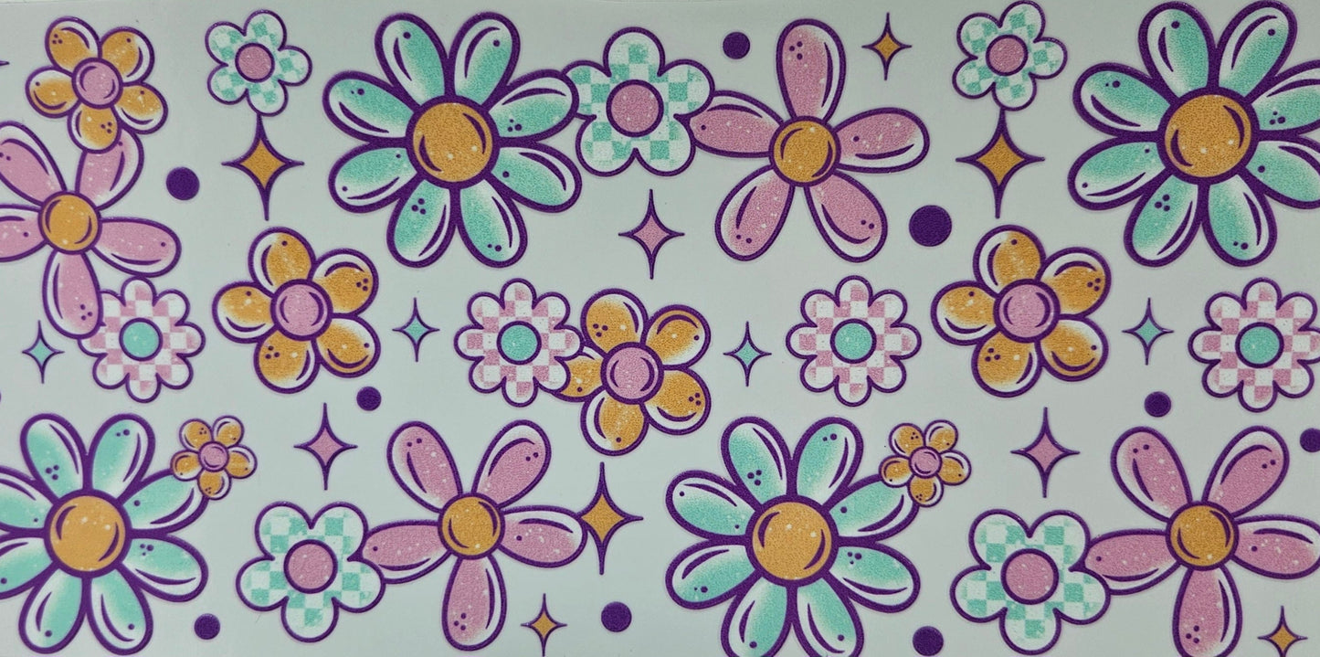 Retro Pastel Multicolor Flowers