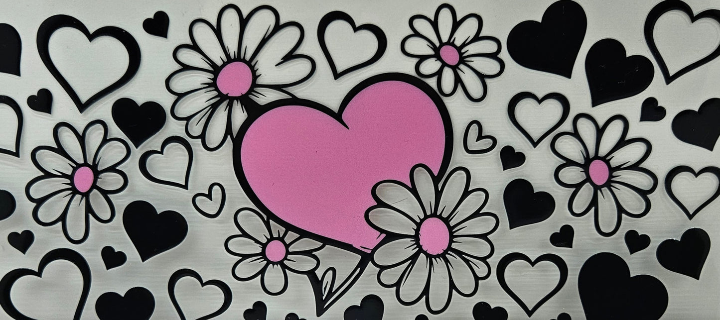Pink Heart and Flowers