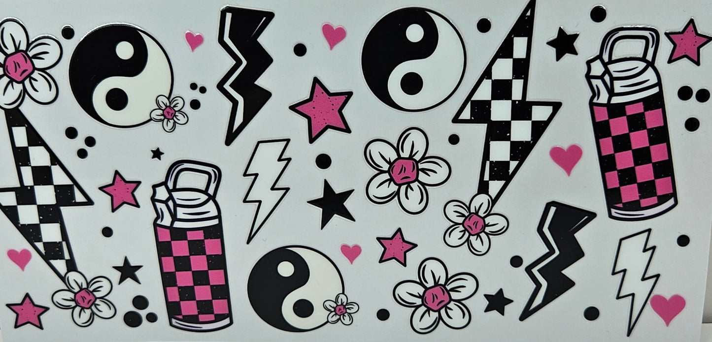 Ying & Yang Lightning Bolt Checkered