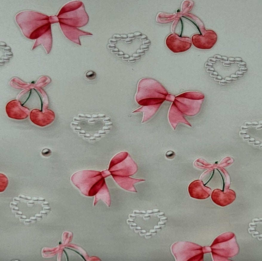 Pink Bows with Cherries