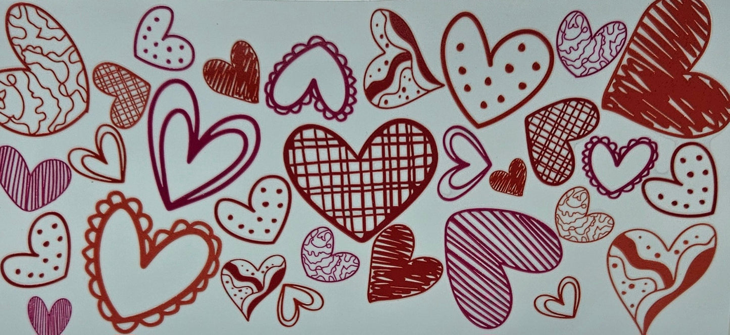 Pattern Hearts Red and Pink Valentine's