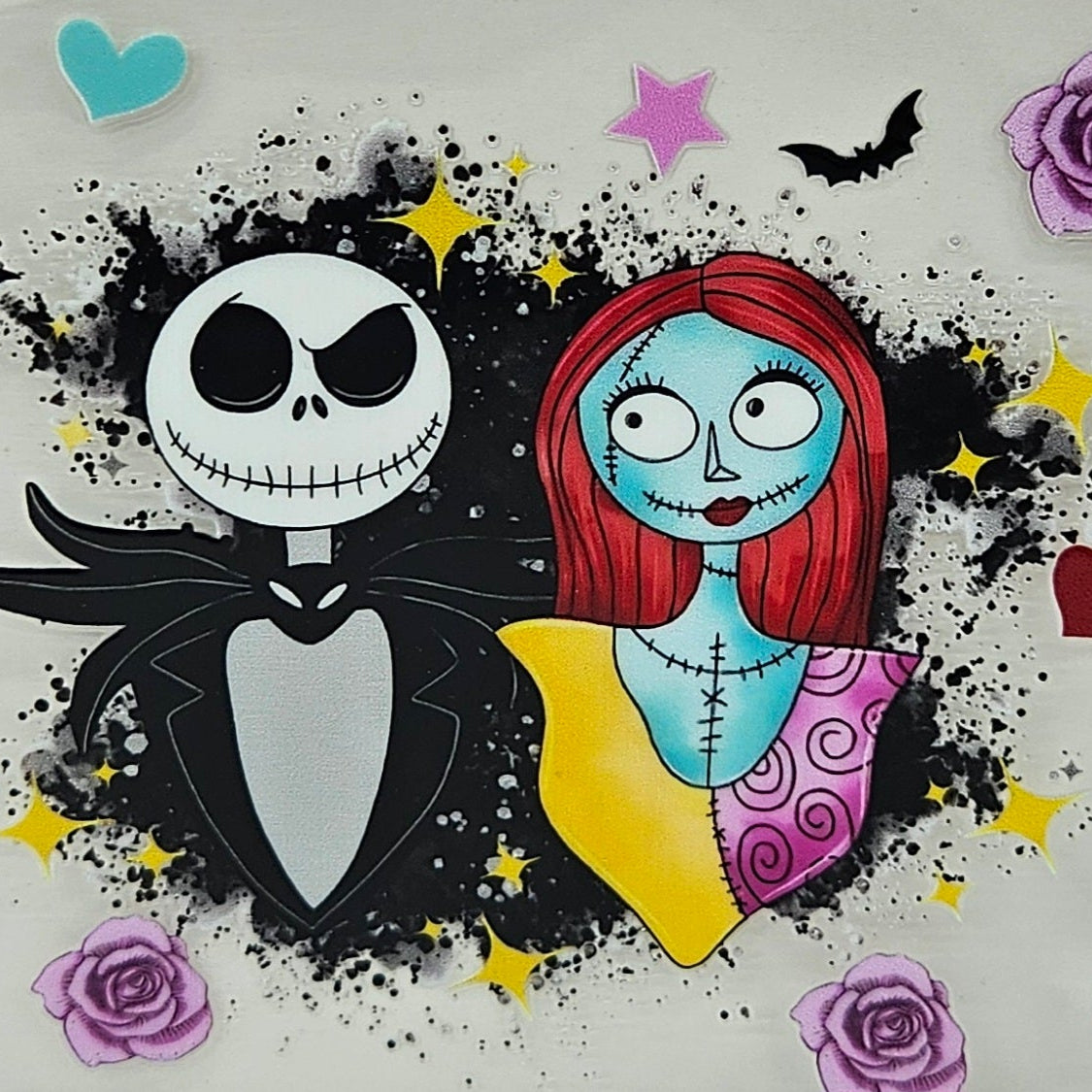 Jack and Sally with Purple Roses
