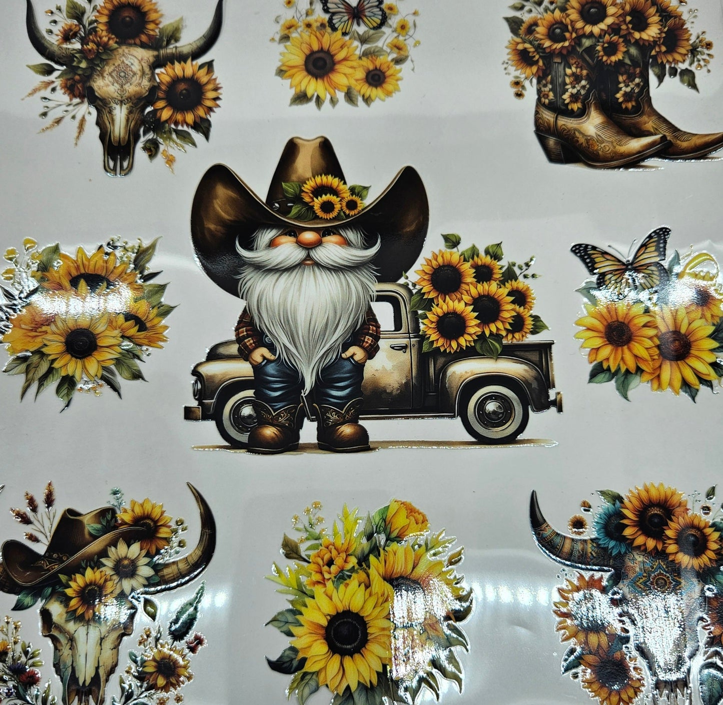 Western Skull Boots & Sunflowers