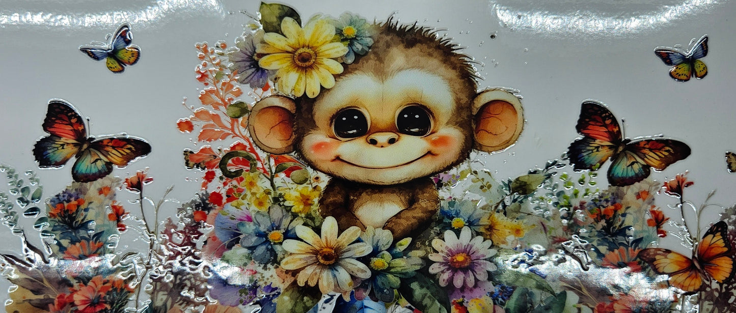 Baby Monkey & Flowers