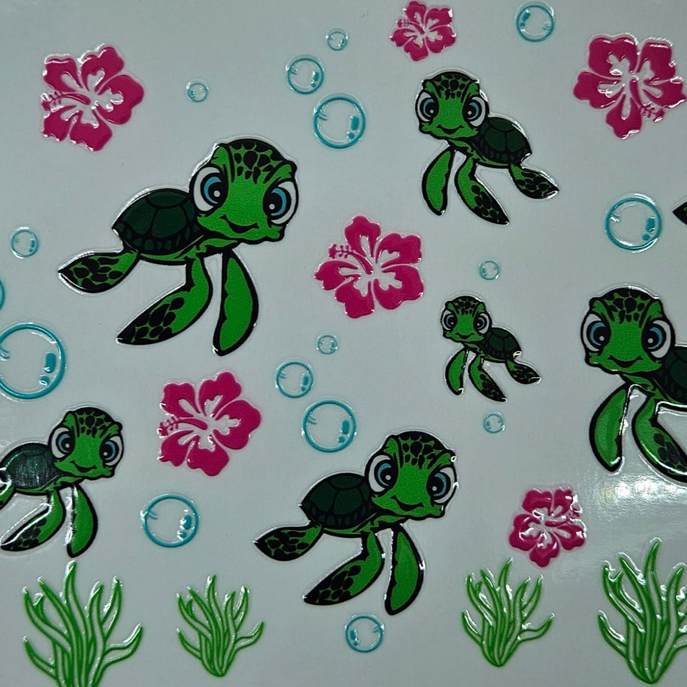 Baby Turtles & Pink Flowers