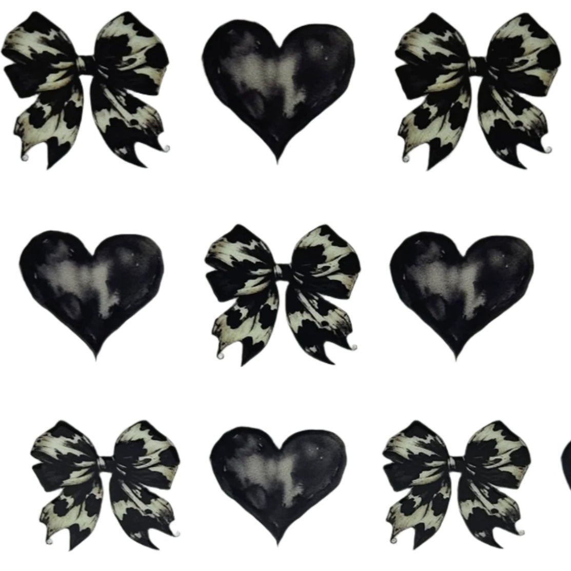 Cow Print Bows W/Hearts