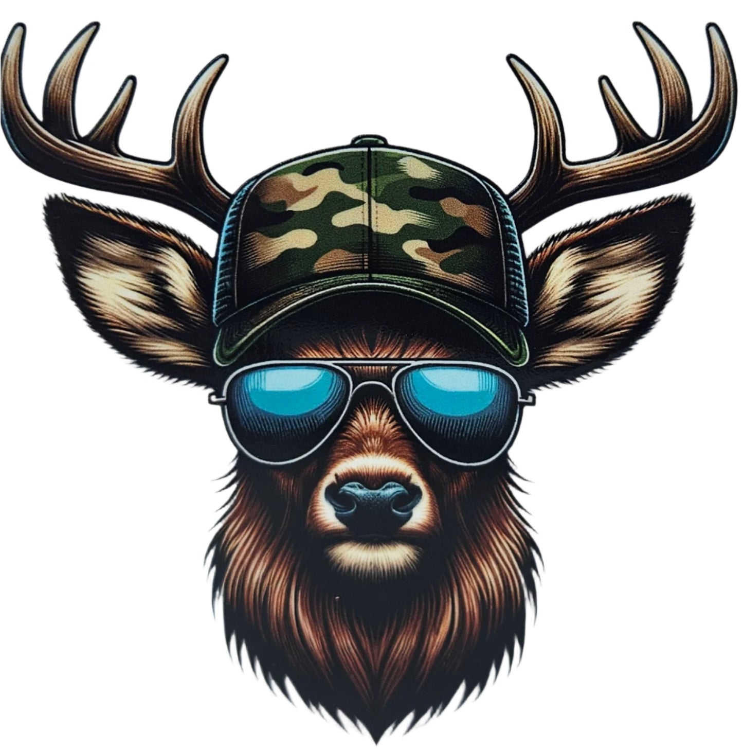 Elk in Camo Hat