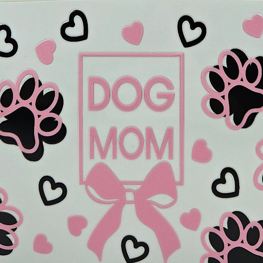Dog Mom Paws Pink & Black with Bow