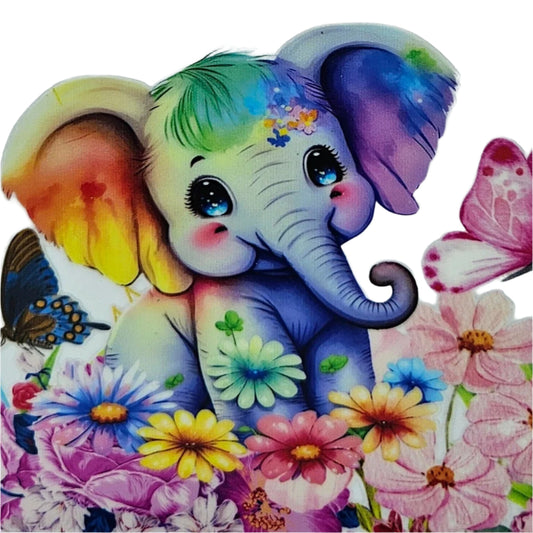 Baby Elephant with Flowers