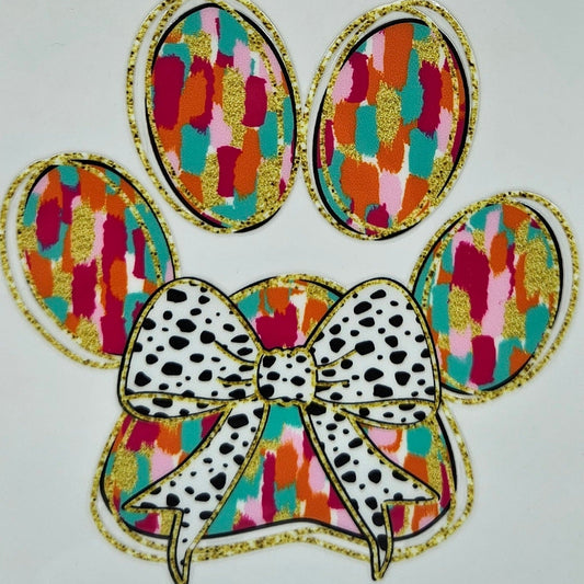 Dog Paws with Black and White Bow