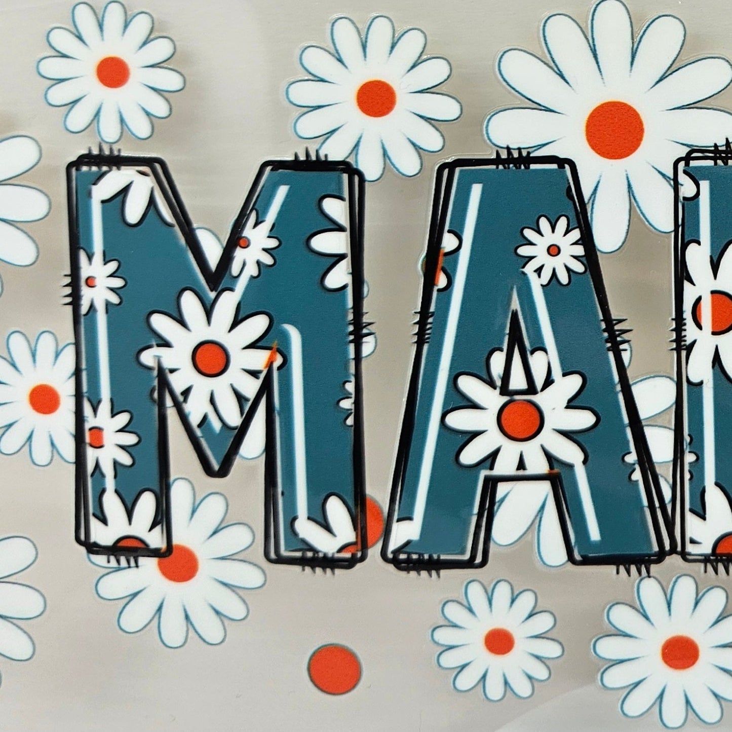 Mama With White and Orange Flowers