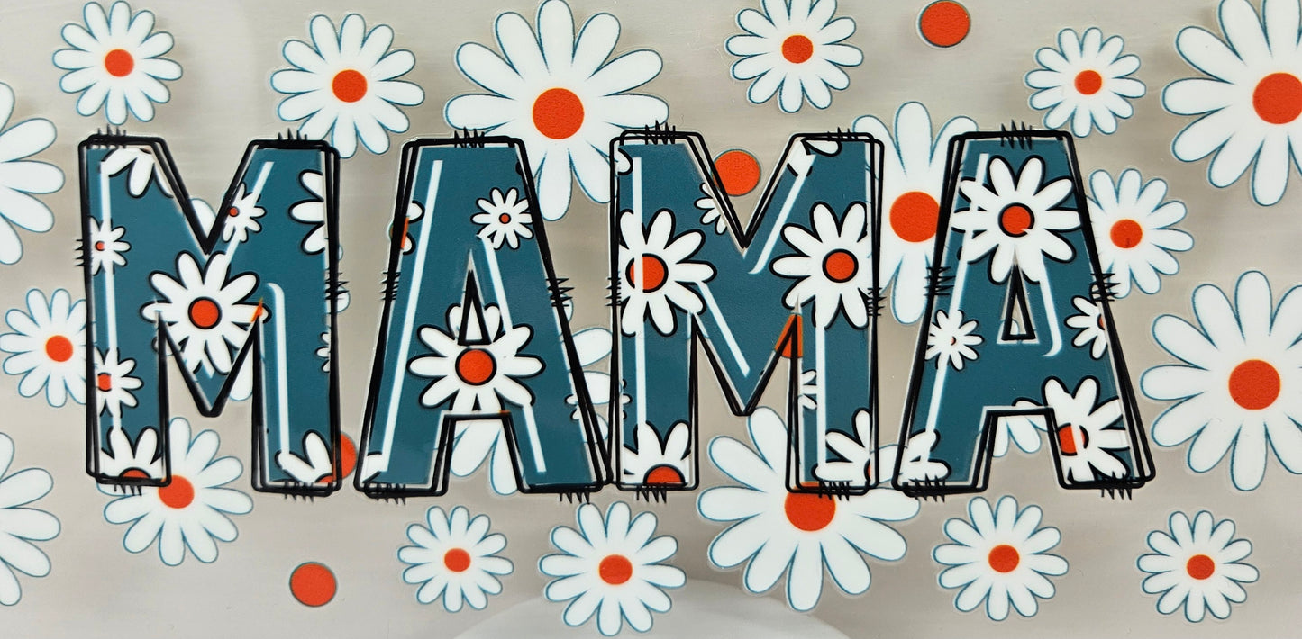 Mama With White and Orange Flowers