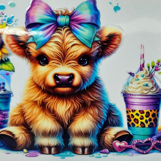 Brown Highland Calf I Drink Coffee for Your Protection