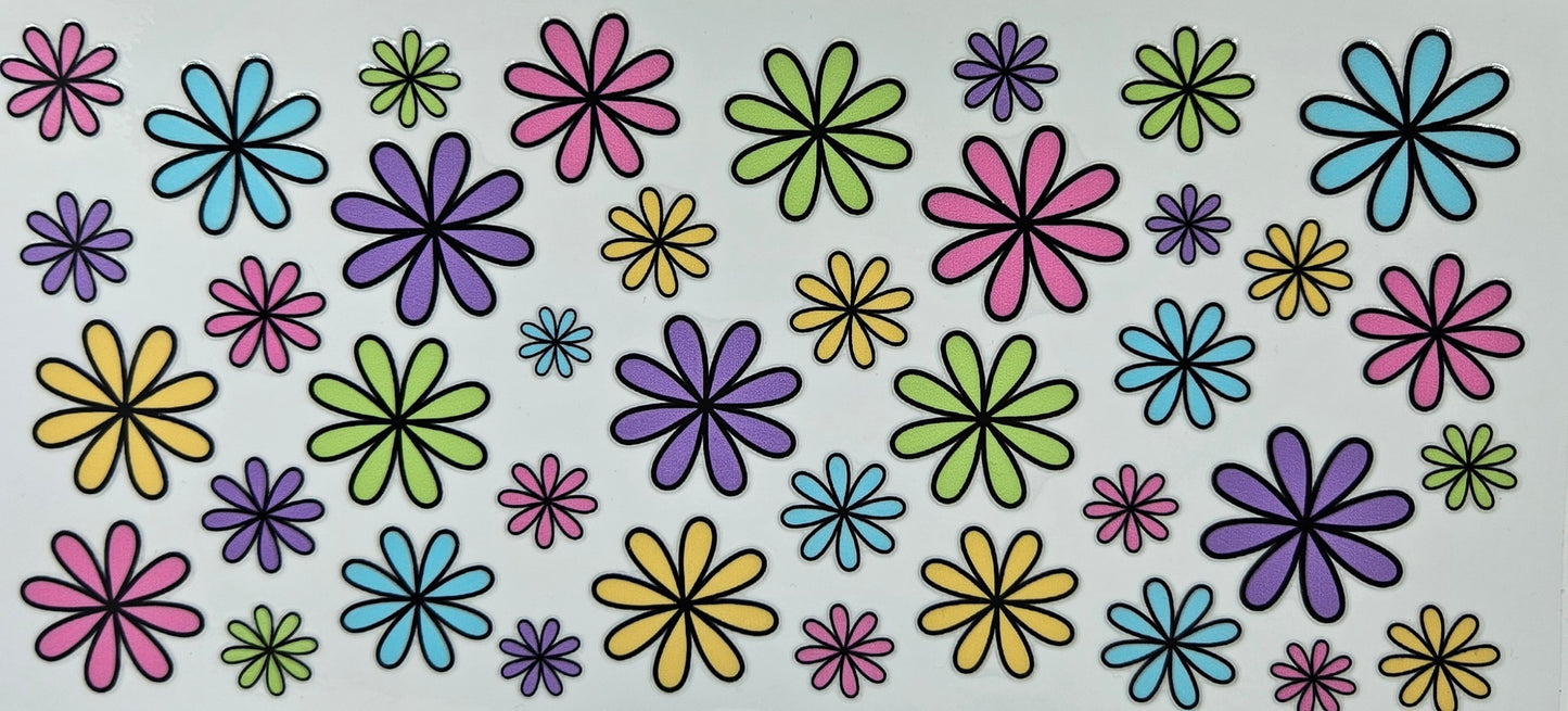 Retro Multicolor Flowers