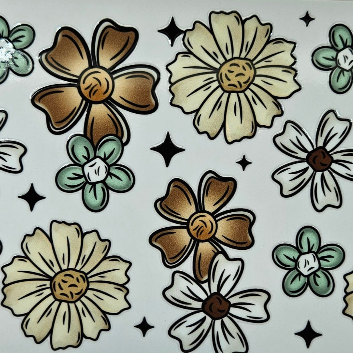 Teal & Cream Flowers