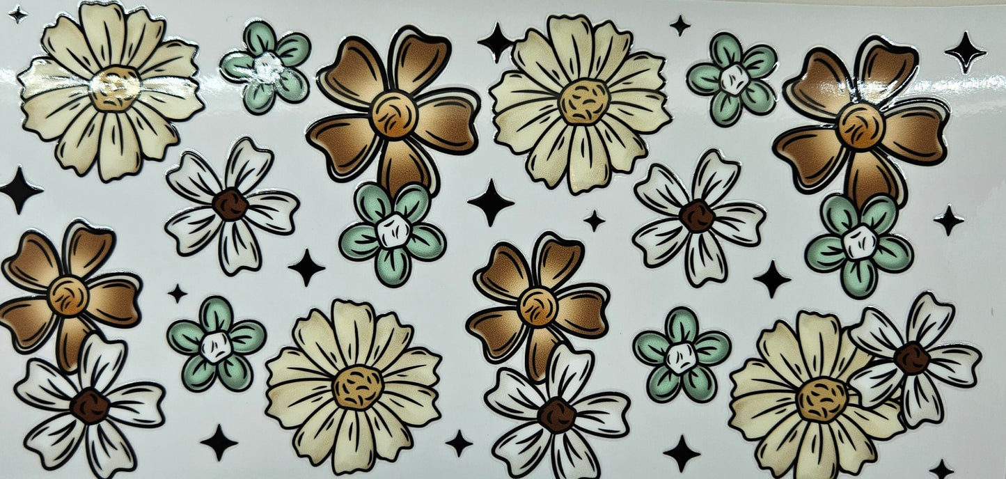 Teal & Cream Flowers