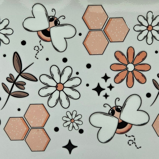 Bees Honeycomb Light Pink