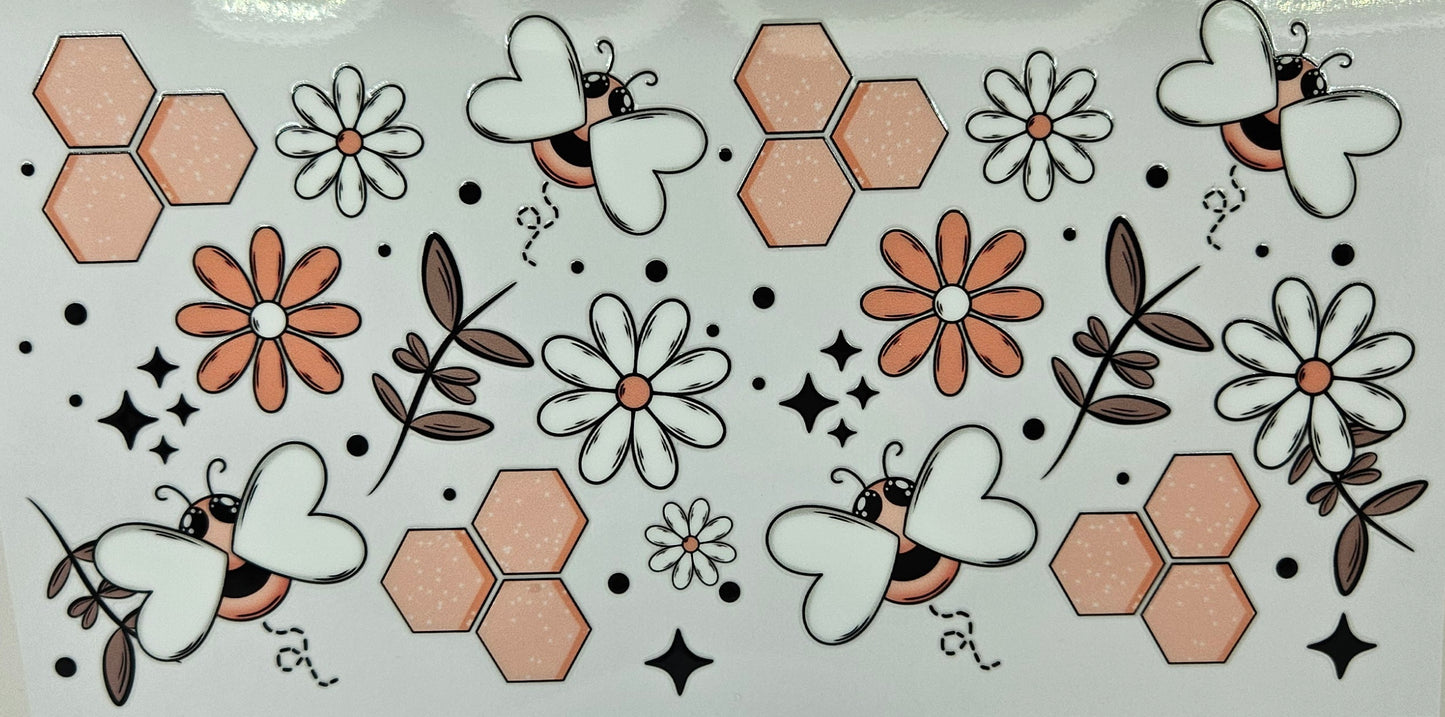 Bees Honeycomb Light Pink