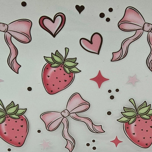 Strawberries with Pink Bows