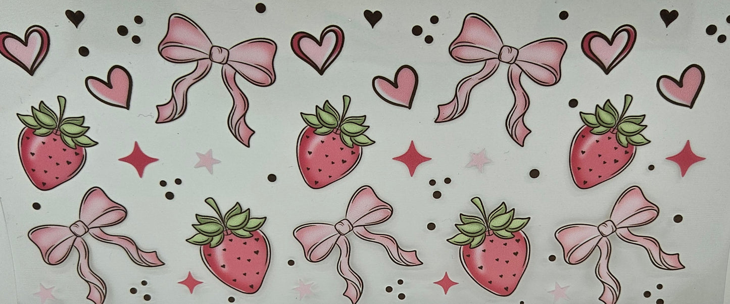 Strawberries with Pink Bows
