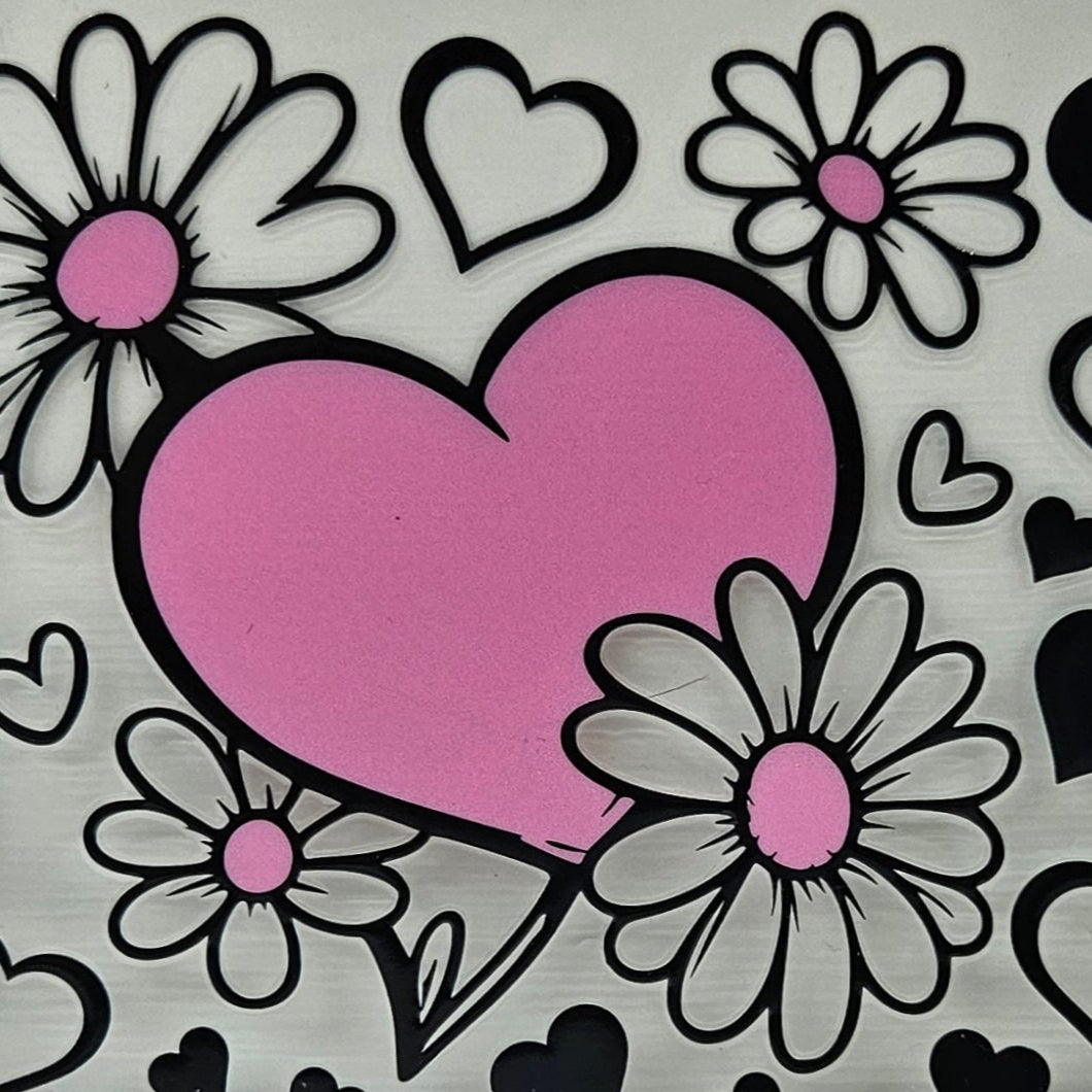 Pink Heart and Flowers