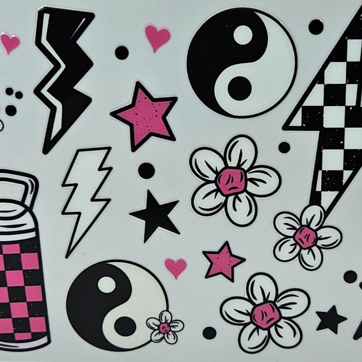 Ying & Yang Lightning Bolt Checkered