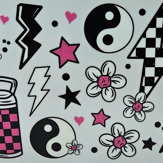 Ying & Yang Lightning Bolt Checkered