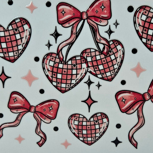 Pink Bows & Hearts Checkered Full Wrap