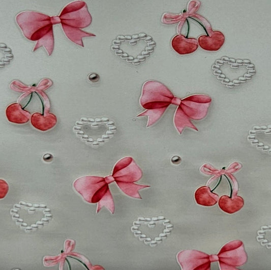 Pink Bows with Cherries