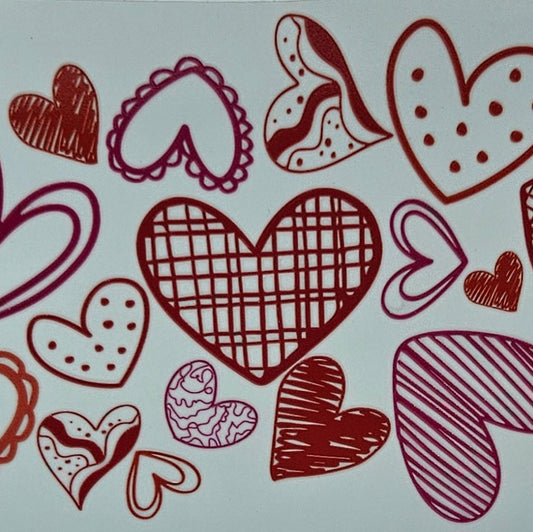 Pattern Hearts Red and Pink Valentine's