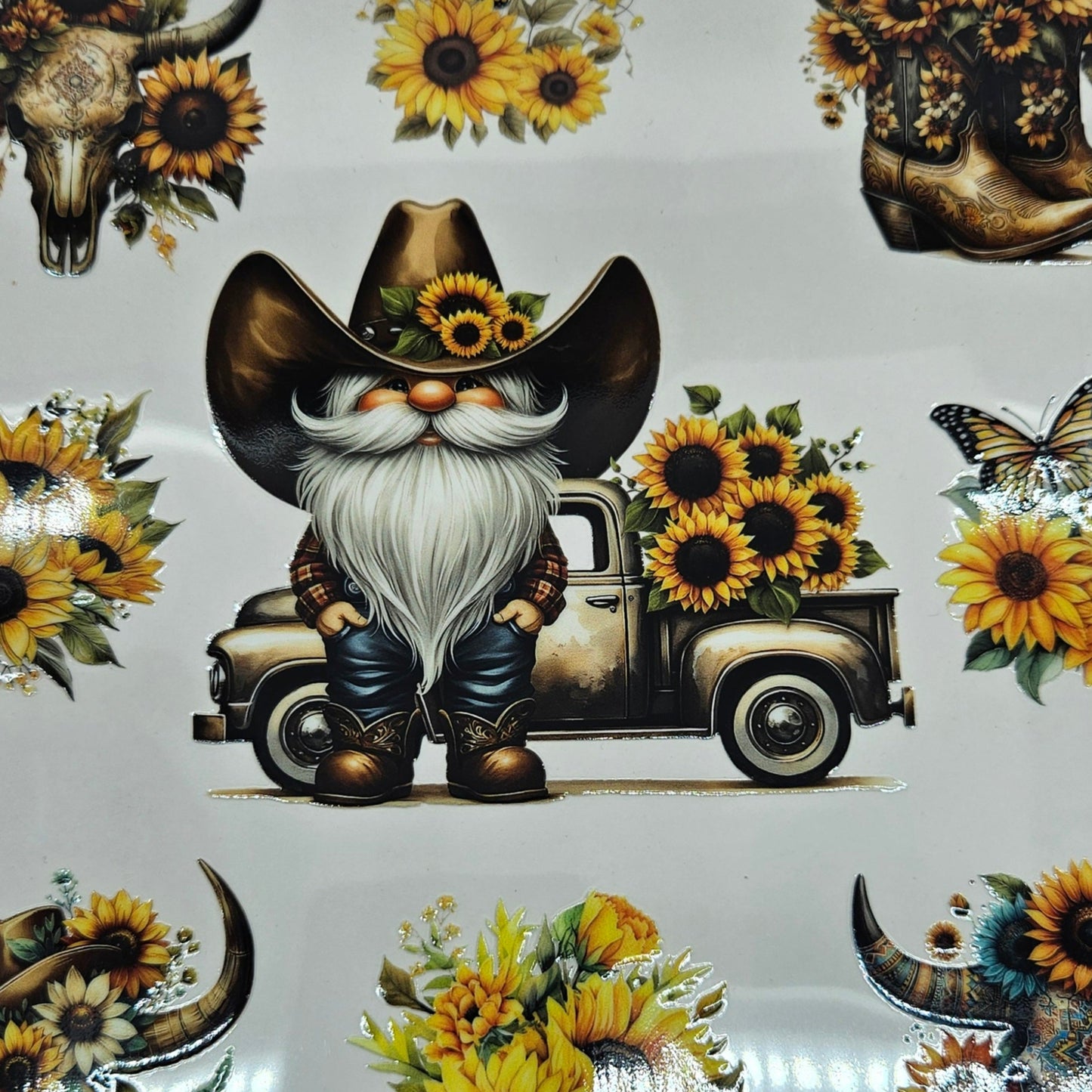 Western Skull Boots & Sunflowers
