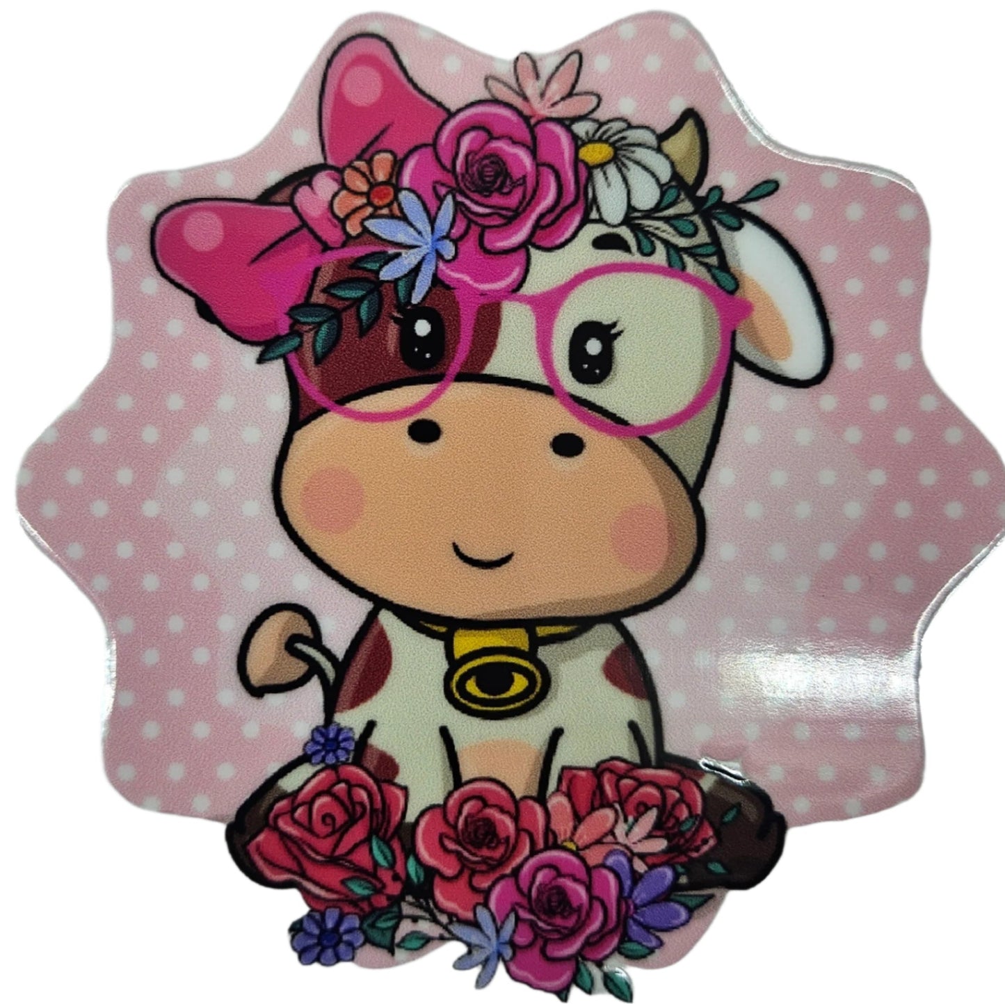 Baby Cow with Pink Bow