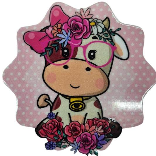 Baby Cow with Pink Bow
