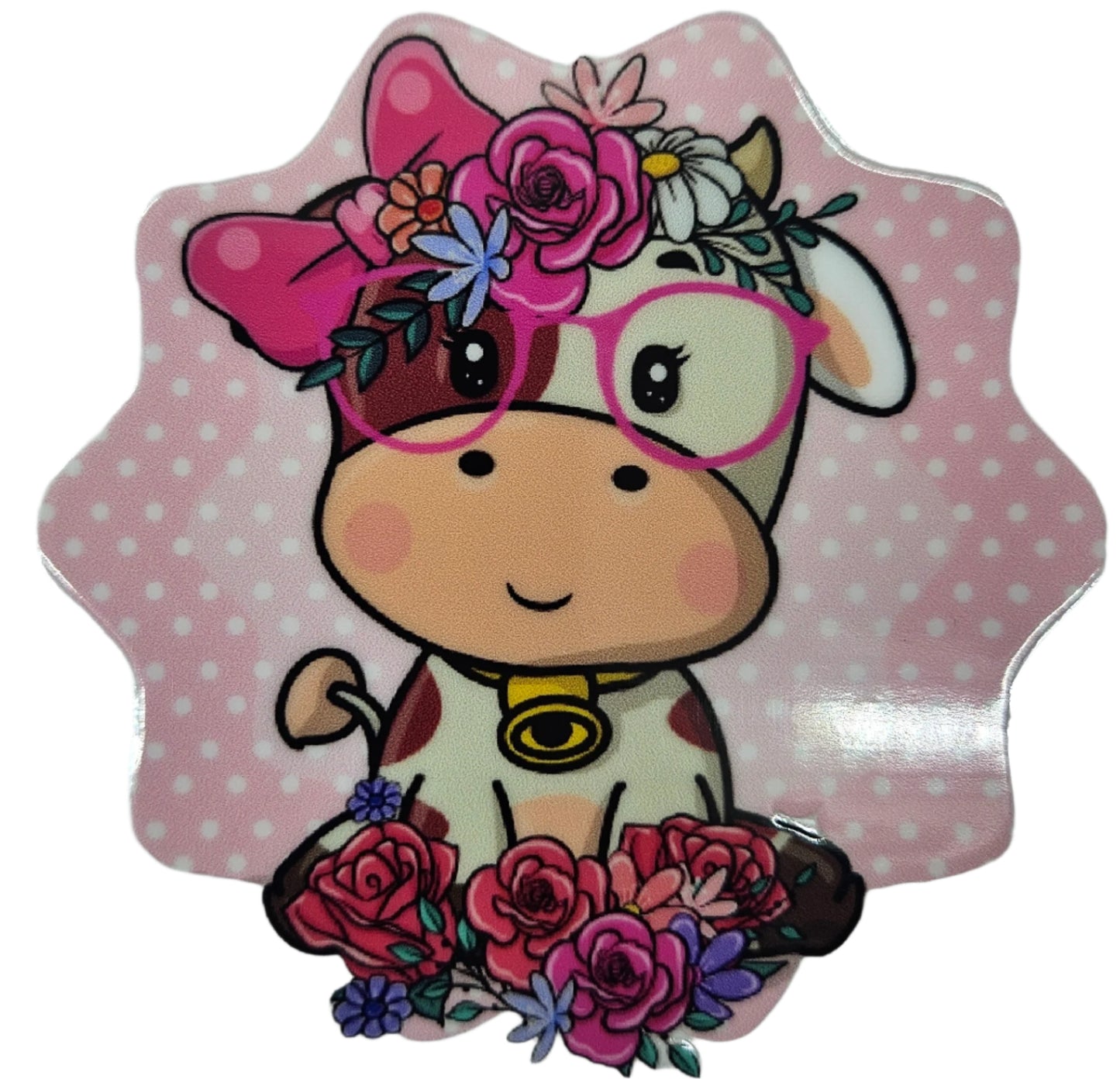 Baby Cow with Pink Bow