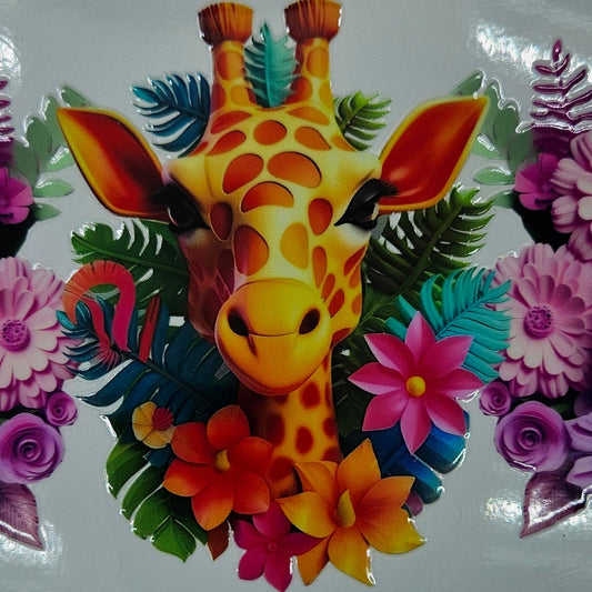 Giraffe & Flowers