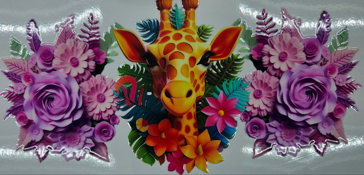 Giraffe & Flowers