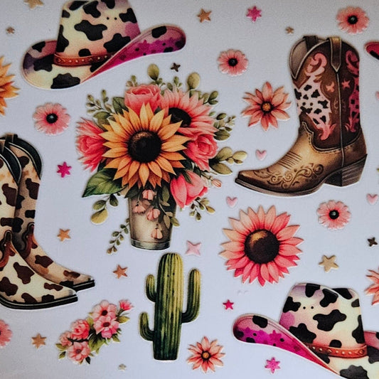 Western Boots Hats & Sunflowers