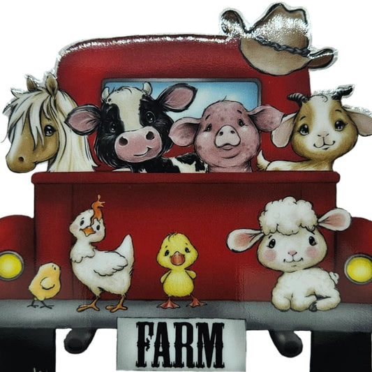 Farm Animals in Little Red Truck