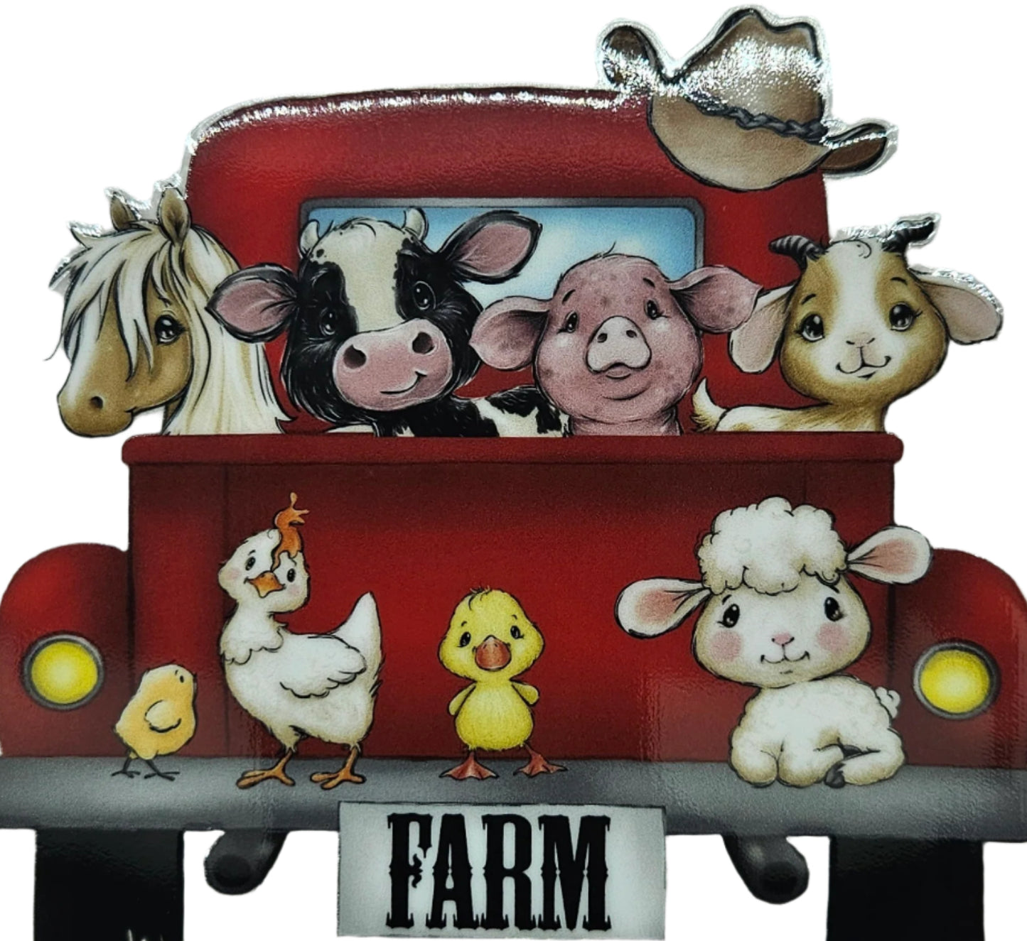 Farm Animals in Little Red Truck
