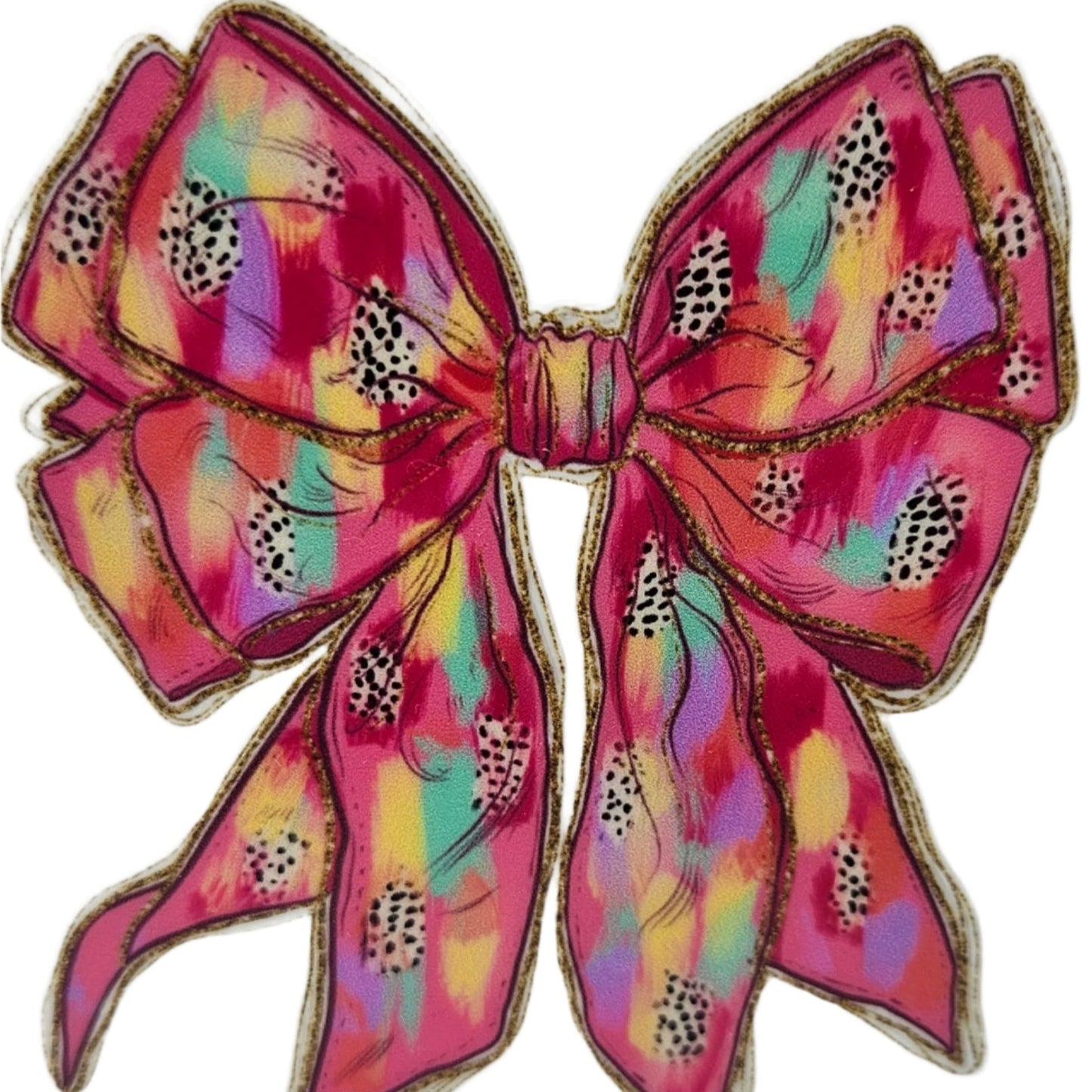 Mixed Print Pink Bow