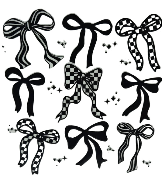 Mixed Print Black Bows