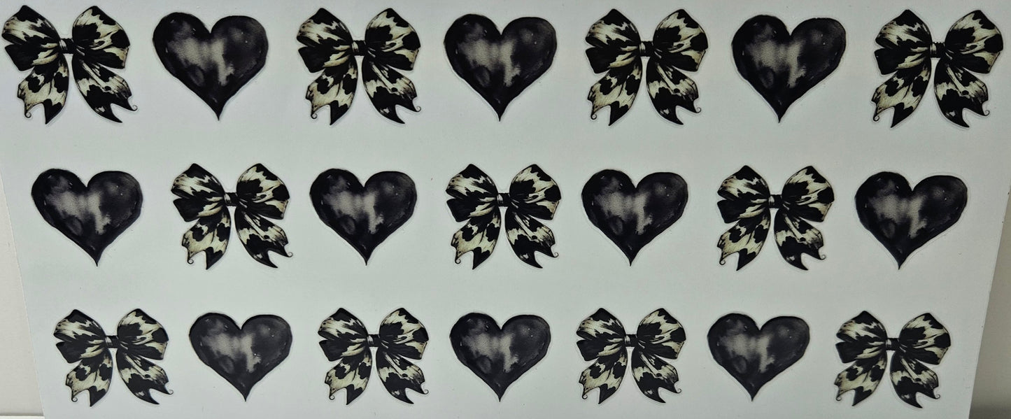 Cow Print Bows W/Hearts