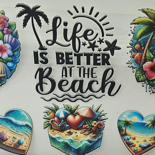 Life is Better at the Beach Heart Shells