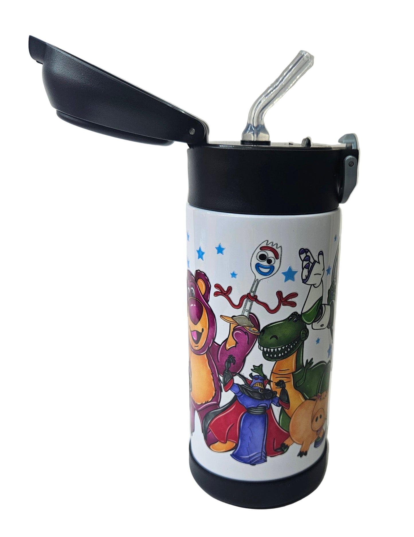 Pre-made 12oz SS Insulated Kids Flip Top Items Already Has Its Own Colored Boot Included