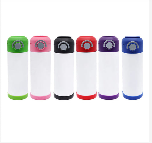 12oz SS Insulated Kids Flip Top Water Bottle Already Has Its Own Colored Boot Included