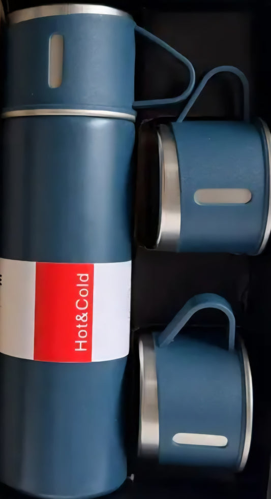 17oz SS Thermos Gift Set Blue
