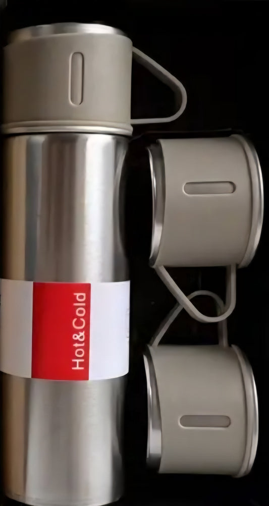 17oz SS Thermos Gift Set Beige